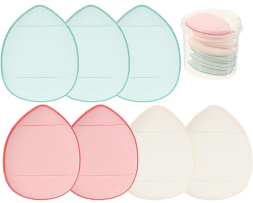 MUCKLILY Finger Make Up Pads 7 Stück Kleiner Make Up Schwämme aus Hautfreundlichem Material Trockene Nasse Anwendung Praktische Puderquasten für Foundation Concealer Zufällige Farbe