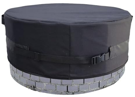 Housse de foyer d'extérieur - Protection ronde et imperméable pour cheminée extérieure, coupe-vent, résistante aux UV, housses de protection d'extérieur robustes en tissu Oxford | pour maison