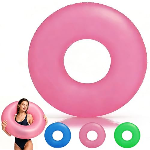 Aufblasbare Ringe für Erwachsene, aufblasbare Pool-Schwimmer, rosa, 90 cm, Gummiringe für Damen und Mädchen, PVC-Schwimmringe, Schwimmring, Spielzeug, Wasserschwimmer für Sommer, Pool, Strand, Party
