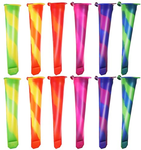 MAGICLULU 12 Piezas Molde de Silicona para Helados Diseño Pieza, Resistente y Duradero, para Hacer Polos de Hielo Adultos