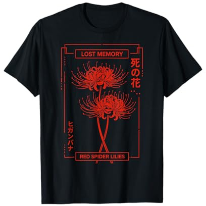 Red Spider Gigli Giapponese Tokyo Streetwear Anime Estetica Maglietta