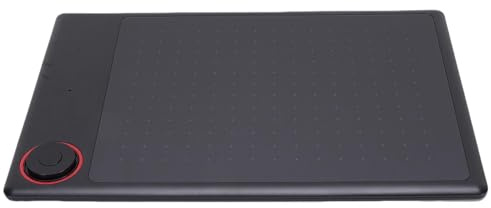 Ausla Ritplatta ABS Grafikplatta med 8192 Trycknivåer 5080LPI Batterifri Penna och M-nyckel Svänghjul för Digital Konstdesign Skriva på Mac