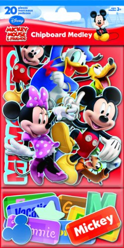 Sandylion Mickey and Friends Chipboard Medley Sticker with Glitter