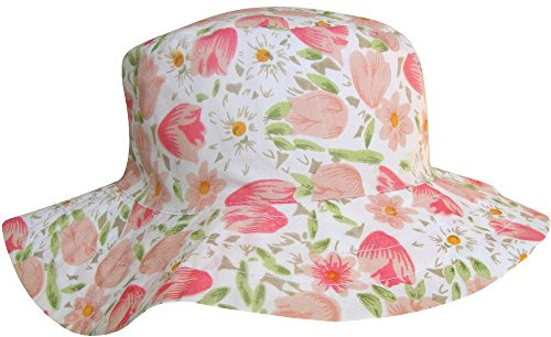 TeddyT's Women's Wide Brim Floral Tulip Design Summer Sun Hat (S/M (56cm))