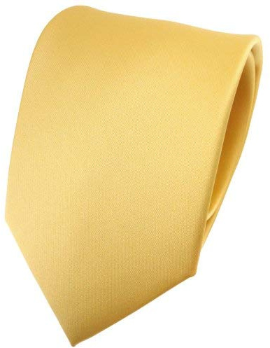 TigerTie Satin Krawatte in gelb goldgelb Uni einfarbig