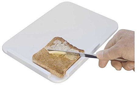 Behrend Brotschmierbrett, Einhand- Brotschmierhilfe, Anti-Rutsch-Noppen, weiß, 26x18cm