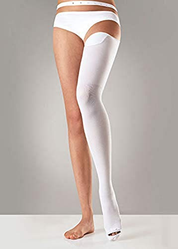 Sanyleg - Anti-Thrombose- und Anti-Embolie-Einbeinstrumpfhose, differenzierte abgestufte Kompression, mit Inspektionsloch, verstellbare Taille, beidseitig verwendbar, Größe Medium, Länge 70-80 cm