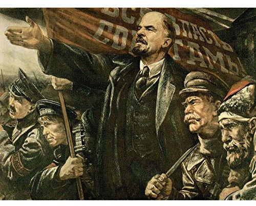 Wee Blue Coo Lenin October Soviet USSR Communism Revolution Art Print Poster Wall Decor Kunstdruck Poster Wand-Dekor-12X16 Zoll