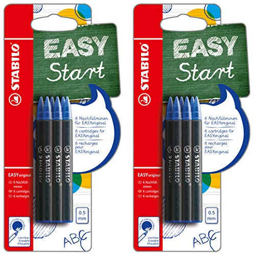 Tintenpatronen zum Nachfüllen - STABILO EASYoriginal Refill - medium - 2x 6er Pack - Schreibfarbe blau (löschbar)