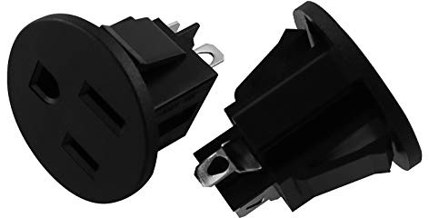AXLIZER 2pcs US Type Industrial Plug Panel Mount Outlet Power Socket UL Certification Three-core Copper Foot AC Power Socket American Plug Panel Mount Socket