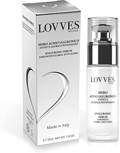 LOVVES Hyaluronsäure-Gesichtsserum, starke Anti-Aging-Funktion, Hohe Naturkosmetik, Spendet der Haut tiefe Feuchtigkeit, Anti Falten, leichte Tensor-Wirkung, für Frauen und Männer, Glasflasche 30 ml