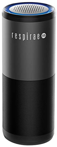 Respirae RES1004XS Mini Purificatore d'Aria per Veicoli, Purificatore con Luce Ultravioletta UV-C e Filtro HEPA, Purificatore Portatile, Nero e Grigio
