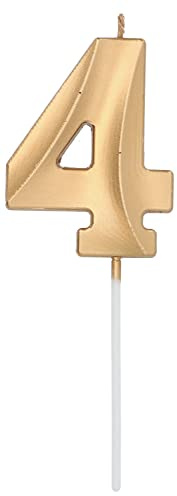 Folat 18874 Candela Glamour Numero 4 Oro Metallizzato