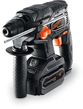 HAMMERSCHMITT 20 V Akku-Kombihammer inkl. 5-teiliges Zubehörpaket mit Schaft nach dem SDS-Plus-System
