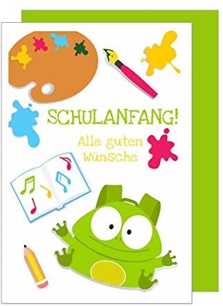 Edition Seidel Premium Glückwunschkarte zur Einschulung mit Umschlag. Einschulungskarte Grußkarte Karte zum Schulanfang Schuleinführung Schulstart Spruch Mädchen Junge 1. Klasse (ES122 SW022)