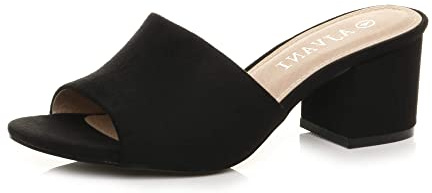 AJVANI low mid block heel casual party evening mules sandals size 5 38