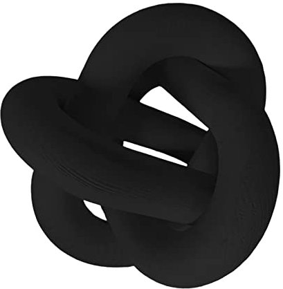 Baoblaze Bohemian Wood Chain Link Knot Sculpture Decor Wooden Centerpiece Crafts Shelf Decor Decorative for Fireplace Party Home Country Dinning Room, Black