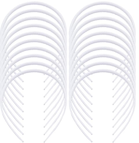 Confezione da 20 cerchietti per capelli, in plastica dura, sottili, sottili, in tinta unita, 1 cm, per donne e ragazze