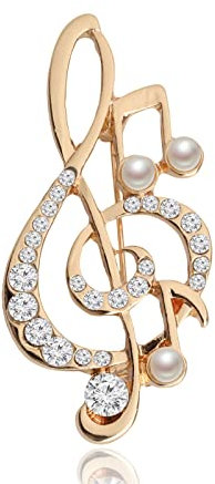 POTIY Musiknoten-Anstecknadel, Violinschlüssel, Musiknoten, Anstecker Pin, Musiknoten-Brosche, Musikschmuck, Sänger-Schmuck, S, Edelstahl, Kein Edelstein