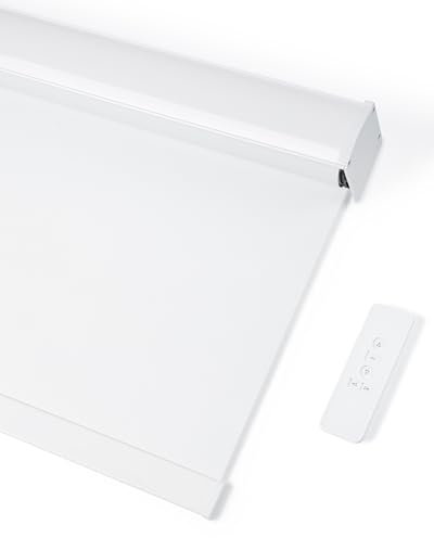 JaeJaes Motorized Roller Shades with Remote, Cordless Automatic Window Shades,Compatible with Alexa and Google Home（White, 20 W x 72 H）