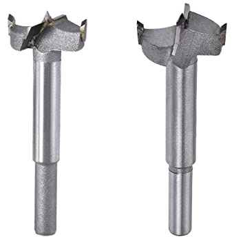 TA-VIGOR Forstner Wood Boring Drill Bits 27mm 28mm Dia, Hole Saw Carbide Alloy Steel Tip Round Shank Cutting for Hinge Plywood Wood Tool