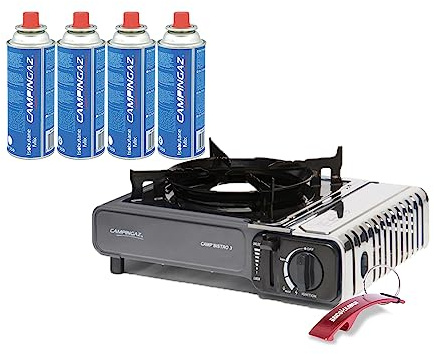 Hornillo de Camping Portátil 2200 W con Encendido Piezo – Cocina de Gas Butano Compacta para Camping, Camper y Emergencias, Compatible con Cartuchos CP250 y Maletín de Transporte