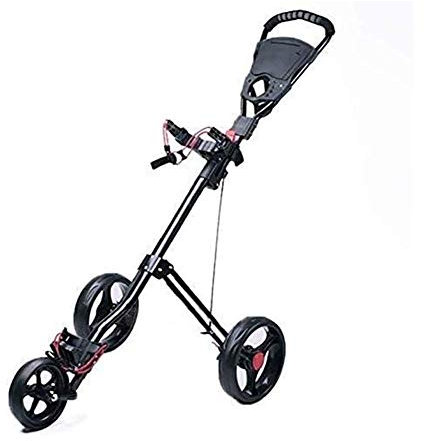 Mehrzweck-Golf-Push-Cart, Golf-Trolley, Faltbarer Golf-Trolley, 3-Rad-Golf-Push-Cart, Golf-Cart, schwenkbar, faltbar, Push-Pull-Wagen, Golf-Trolley, zusammenklappbarer Wagen, eine Sekunde zum Öffnen