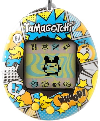 Bandai Tamagotchi Original Pochitchi Comic Book Shell | Tamagotchi Original Cyber Pet 90s Adults and Kids Toy with Chain | Retro Virtual Pets are Great Boys and Girls Toys or Gifts for Ages 8+