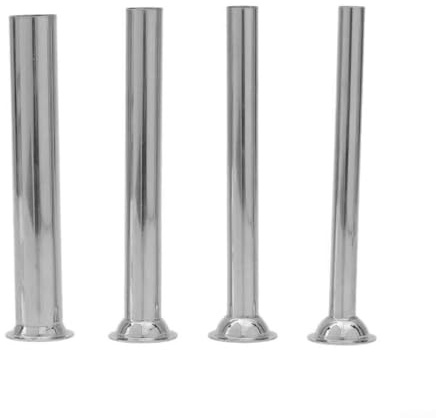 Wurstfüllrohre, 4 Stück, 185–190 mm, Edelstahl, Wurstfüllrohre und Düsen, 4 Größen für manuelle oder elektrische Fleischwolf, spülmaschinenfest, silberfarben (3,8 cm)