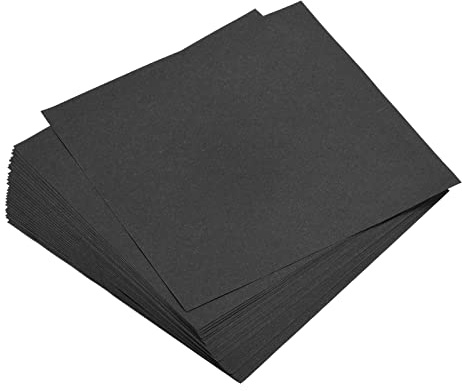 sourcing map Origami-Papier, doppelseitig, 20 x 20 cm, 70 g/m², schwarz, quadratisch, Faltpapier, für Kunst-, Bastelprojekte, Anfänger, Geschenkdekoration, 25 Blatt