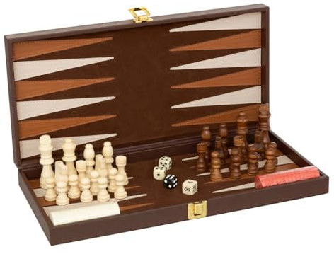 Atmosphera - Jeu Backgammon échecs Jule Bois 40x5cm