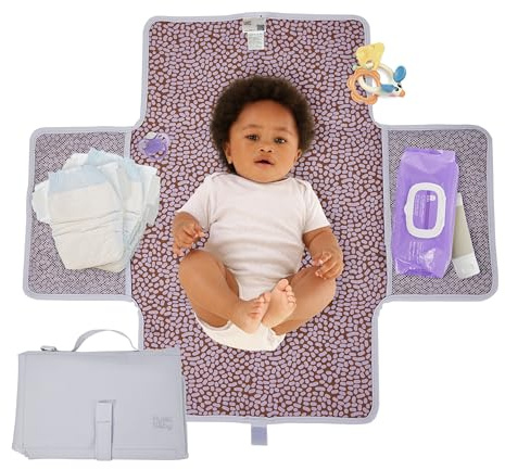 Hylat Baby Wickelunterlage – Faltbare & Abwaschbare Wickelmatte für Unterwegs – Leichte, Tragbare, mit Taschen & Klettverschluss – Hygienische Wickelunterlage für Kinderwagen & öffentliche Toiletten