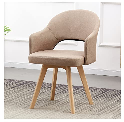 Drehbarer Akzentsessel für Schreibtisch, mit Stoff gepolstert, bequemes, modernes Design, Holzbeine, Heimbüro, Arbeitszimmer, Konferenzraum, kleiner Raum