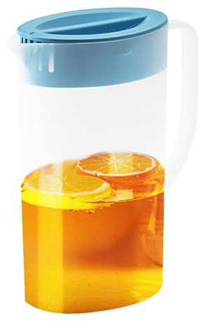 Kunststoffkrug Mit Deckel, 1L/2L Kühlschrankkrug, Durchsichtige Wasserkaraffe Aus Kunststoff, Getränkebehälter Für Heißes/kaltes Wasser, Tragbarer Wasserkocher Für Saftlimonade