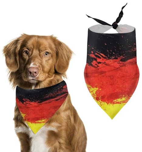 Hundehalstuch, Motiv: Flagge Deutschlands, verstellbares Halstuch für kleine bis große Haustiere, stilvolles und bequemes Zubehör für Hunde und Katzen