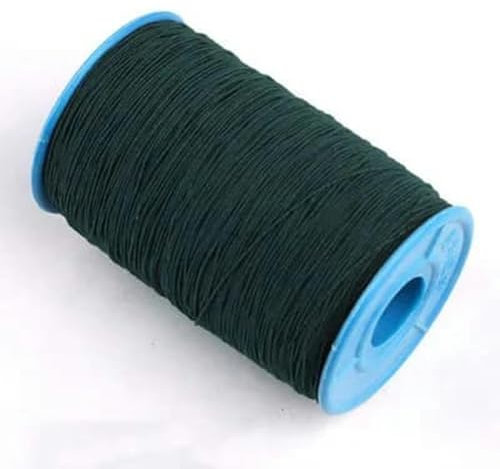 Hilo elástico con núcleo de 0,5 mm, cuerda elástica redonda extremadamente fina, hilo inferior para coser, banda de goma, cinturón elástico, rollo grande, negro, y verde oscuro, 0,5