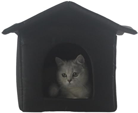 Katzenhaus für den Außenbereich – wasserdichte Hundehütten, warmes Winter-Haustierhaus, einfache Montage, Oxford-Katzenhütte, Oxford-Tuch, wasserdicht, warmes Katzenbett, Höhle, Haustier-Unterschlupf