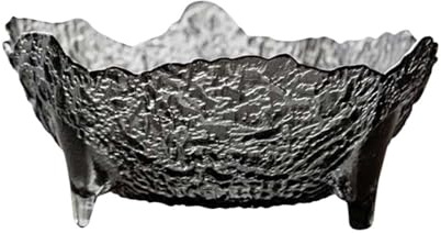 Portafrutta Ciotola for frutta in vetro con tre gambe, ciotola for frutta in vetro con motivo a martello fatta a mano, ciotola for frutta di grande capacità for vari tipi di frutta, verdura e noci Cio