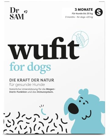 Dr. SAM wufit Dogs Tabletten – Ergänzungsfuttermittel zur Unterstützung der Magen-Darm-Funktion nach exklusiver Tierarzt-Rezeptur, für Hunde unter 20kg (3-Monatspackung)