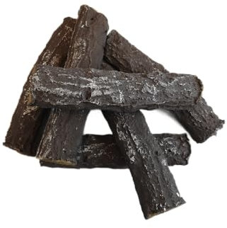The Stove Wizard Camp Fire 6 Piece Ceramic Fireplace Log Set Realistic Heat Resistant Firewood for Gas Fires, Electric Fires, LPG Heaters Bio Ethanol Burners Indoor Outdoor Decorative Replacement Logs