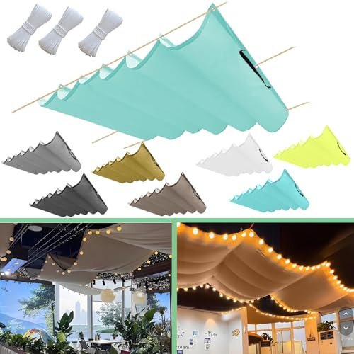 Pergola-Abdeckung für Außenbereich, Terasse und Garten, einziehbar, wasserdicht, UV-Schutz, 3 x 4 m (B x L x L), ideal für Sonnenschutz und Outdoor-Aktivitäten, Seeblau