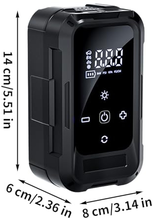Pompa di gonfiaggio per pneumatici a batteria, compressore d'aria ricaricabile, gonfiatore per veicoli con display digitale portatile per auto, moto, biciclette, campeggio, viaggio su strada, casa, pe