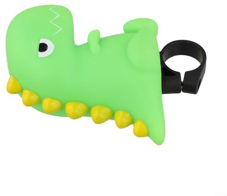Generisch Fahrradhupen für Kinder mit Dinosaurier-Design, Lauter Hupen für Laufrad und Roller, Einfache Montage, Fahrradzubehör für Sicheres Fahren im Freien, Grün