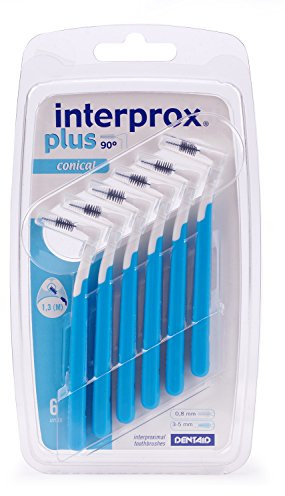INTERPROX PLUS - Conique 1.7 - Brossettes Interdentaires - Fibres en Tynex - Bleu - Blister de 6 unités