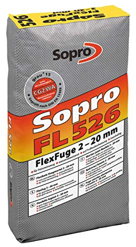 Sopro FlexFuge FL grau | 25 kg - zementärer, flexibler, wasserabweisender, trasshaltiger Fugenmörtel