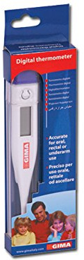 Gima - Digitales Fieberthermometer, °F, Genauigkeit ± 0.2°F, Speicher für letzten Messwert, akustischer Alarm, automatische Abschaltung