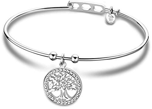 LOTUS STYLE Pulsera Acero Inoxidable Mujer LS2015-2/3 Árbol de la Vida - Sofisticado Brazalete con Pulido y Acabado Refinado 6,1 cm - Regalo de Cumpleaños - Aniversario - Ocasiones Especiales