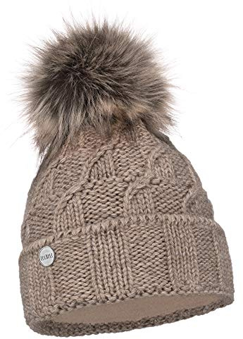 ELIMELI Damen Winter Mütze warme Strickmütze Wintermütze mit Bommel Slouch Strick Beanie Damen Bommelmütze für Winter Hergestellt in EU Farbenauswahl 17528