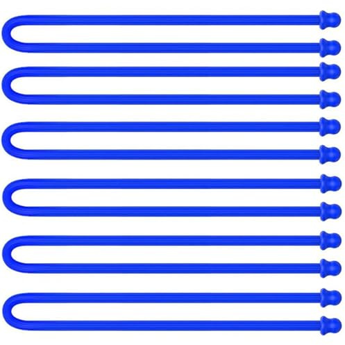 10Pcs/set Original Silicone Cable Tie, Steel-Core Silicone Twist Ties, Reusable Rubber Twist Tie, Cable Tie Straps. (3 Colors 6-Inch) for Organizing. (Dia 5mm)