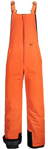 GEMYSE Herren Skihose wasserdicht gefüttert Schneehose mit verstellbaren Trägern Winddicht Overall für den Winter Snowboardhose für Outdoor Sport(Orange Schwarz,S)